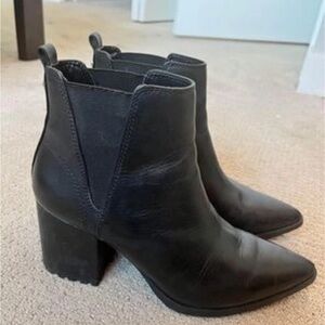 Aldo Black Leather Ankle Boots